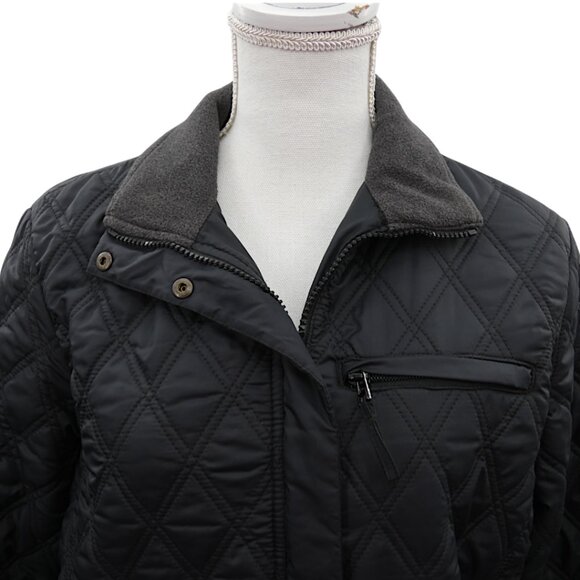 Eddie Bauer Black Quilted Jacket Women’s Size M Minimalist Preppy Casual Core - Picture 5 of 10